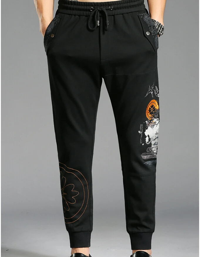 

Chinese style Fashion Men's Pants Embroidered Leisure Pants