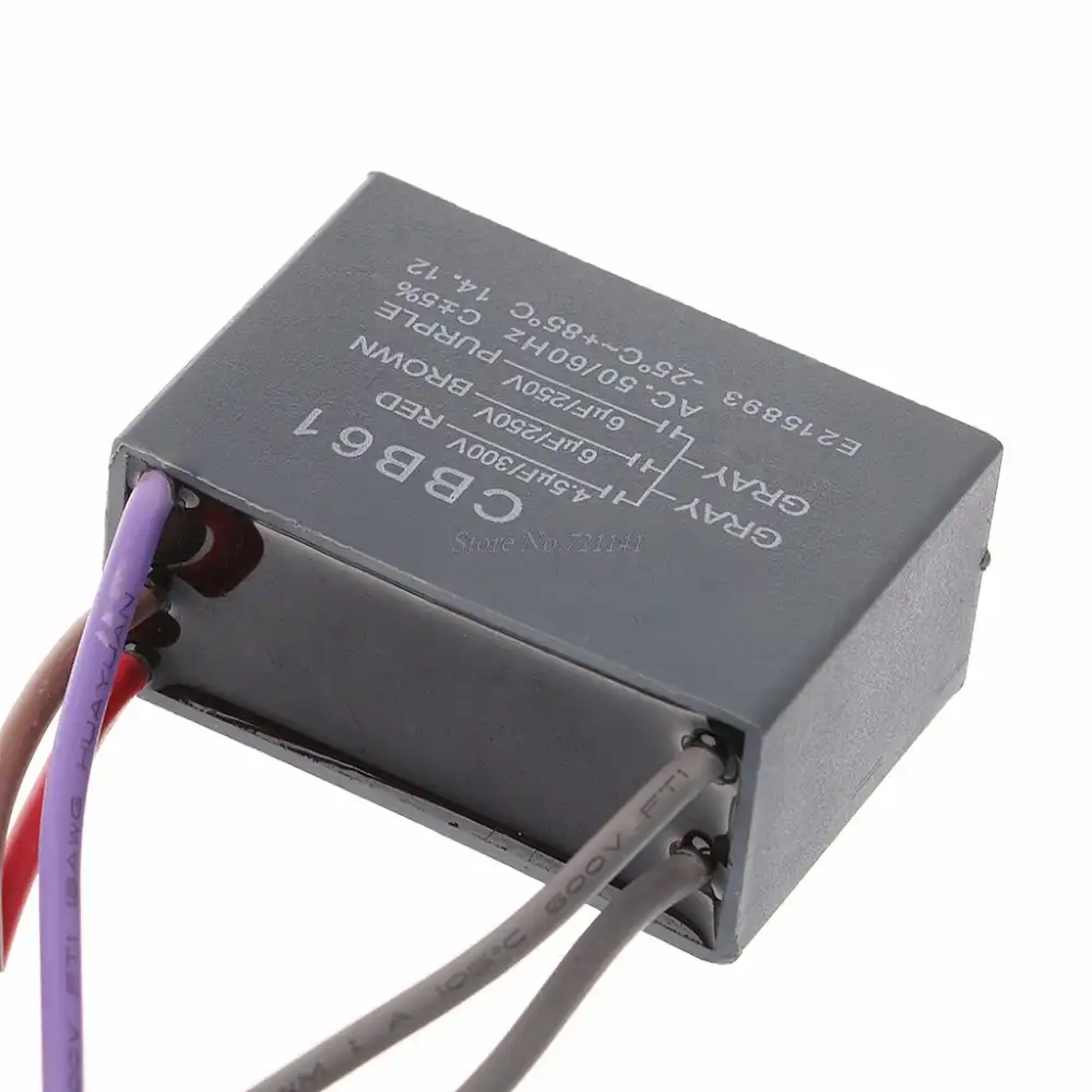 Cbb61 Ceiling Fan Capacitor 4 5uf 6uf 6uf 5 Wire 250v 5 Speed
