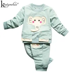 Keaiyouhuo 2018 Новая Одежда для маленьких девочек Зимний спортивный костюм для Обувь для девочек одежда Комплекты с длинными рукавами детский