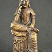 Утонченная китайская Коллекционная украсить алебастр Carving сидячий мышление статуя Будды скульптура