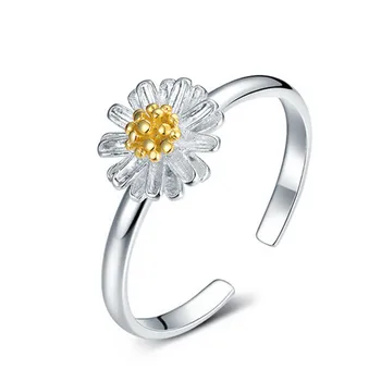

Newest Adjustable Ring Opening Fresh Lotus Flowers Sweet Temperament Fashion Ring 925 Sterling Silver Party