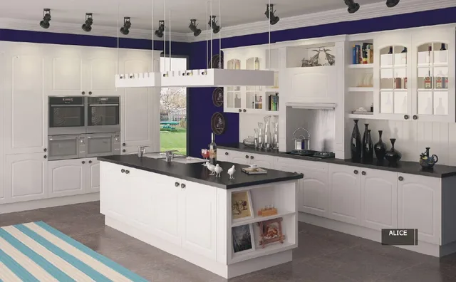 White Color Pvc Coated Kitchen Cabinet K011 In Cabinets From White Color Pvc Coated Kitchen Cabinet K011
