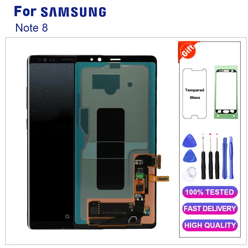 AMOLED для samsung Note8 ЖК-дисплей Экран Дисплей + мобильный телефон Сталь пленка сборки