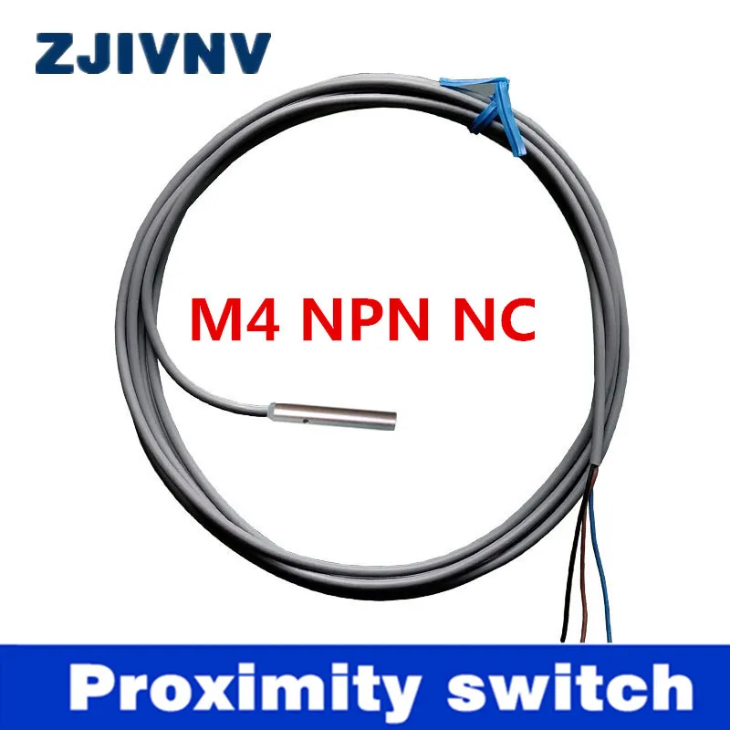 M4 IP67 DC 3 провода NPN NC Индуктивный датчик обнаружения расстояние 0.8 мм, диаметр 4 мм, тела без винта Factory Outlet