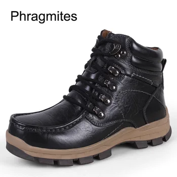 

Phragmites man outdoor anti-slip hiking shoes winter warm snow boots wedges cool zapatos de mujer casual leather boots botas