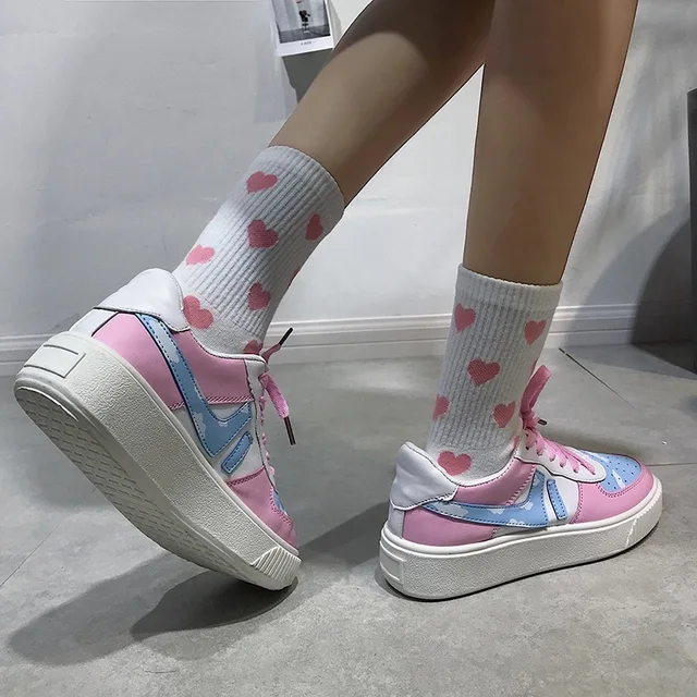 Kawaii Pink & Blue Sky Spring Shoes 5