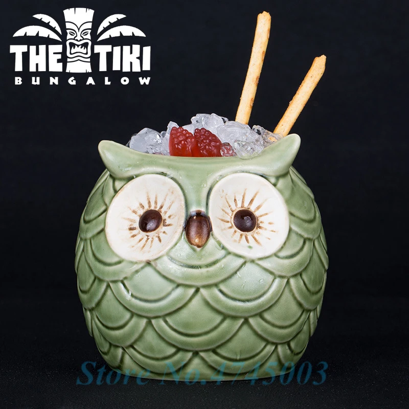 

Owl Tiki Hawaii Mug 480ml Cocktail Milk Tea Beer Coffee Mug Porcelain Tumbler Tumblers Caneca Canecas Personality Feast Party