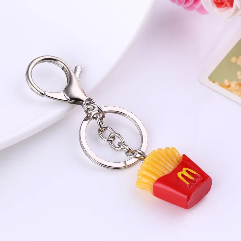 

Hot Dog Hamburger French Fries Pendant Women Keychain Mobile Shell Accessories Kids Christmas Gift
