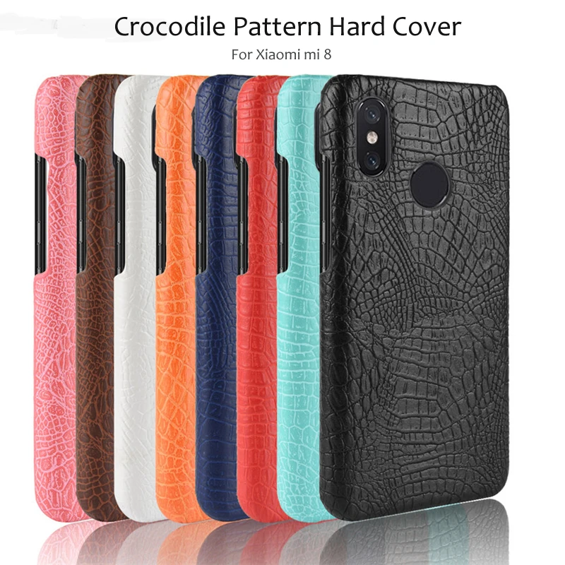 Для Coque чехол на Xiaomi mi 8 s Xio задняя крышка Ksio Xao кожа PC гибридный жесткий крокодил