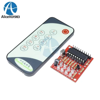 

8 Channel 3-5V IR Infrared Receiver Board Delay Relay Module + 9 Keys Remote Control Transmitter Self-Locking Controller