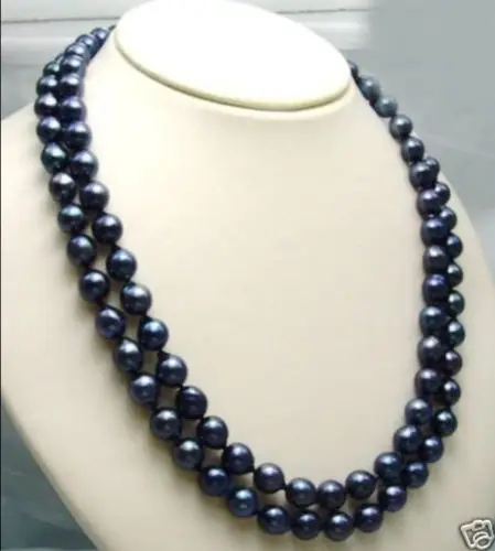 

35" AAA 9-10MM SOUTH SEA PERFECT PEACOCK BLACK PEARL NECKLACE 925silver GOLD CLASP