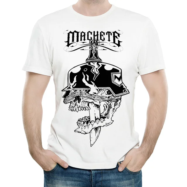 Machete T Shirt Casual Mens Fashion Short Sleeve Movie Machete Logo T