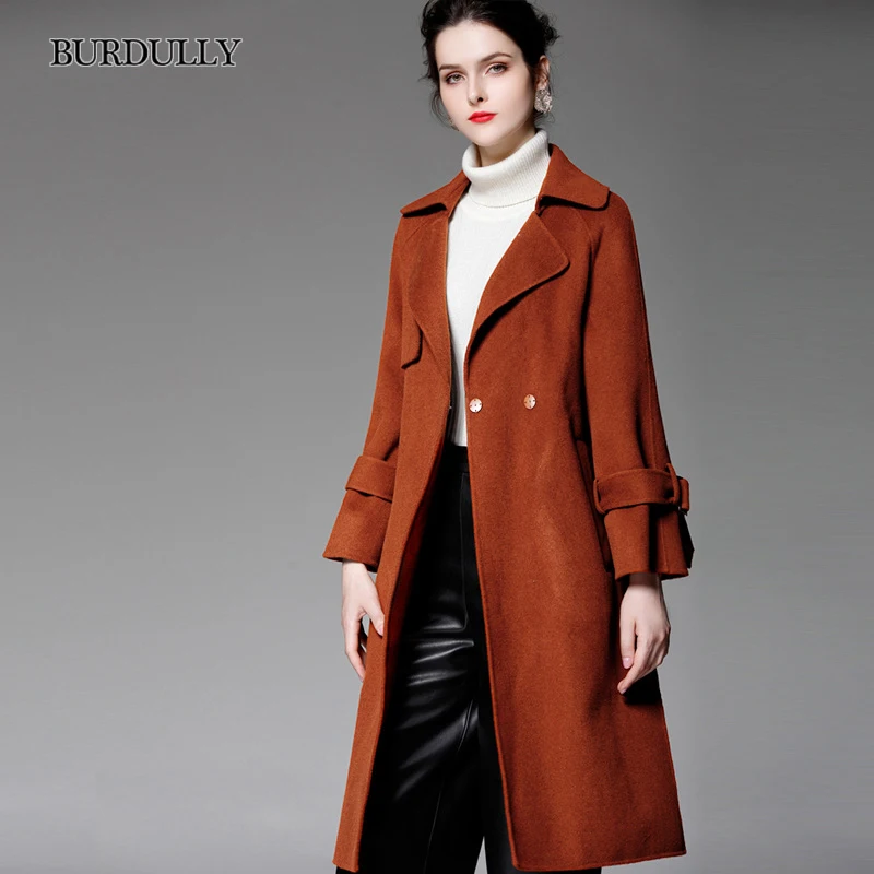 BURDULLY Casaco Feminino Inverno Для женщин шерсть кашемировое пальто зима 2018 новые женские