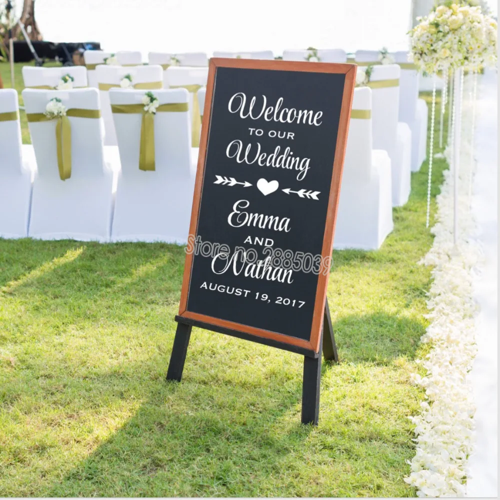Wedding Welcome Sign Decal to our Personalized Stickers Vinyl Removable Waterproof Sticker LC115 | Дом и сад