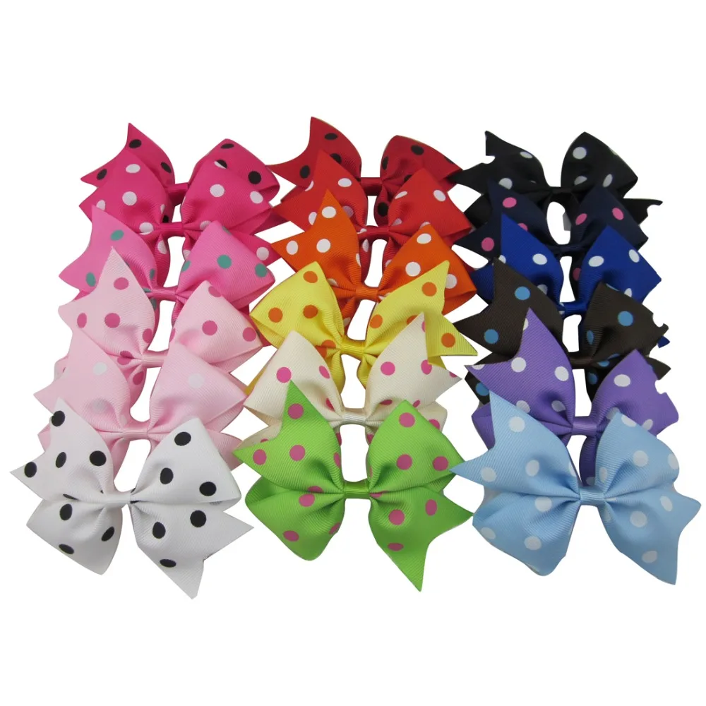 Polka Dot Printed Ribbon Hair Ribbon Bows for Children Hair Accessories