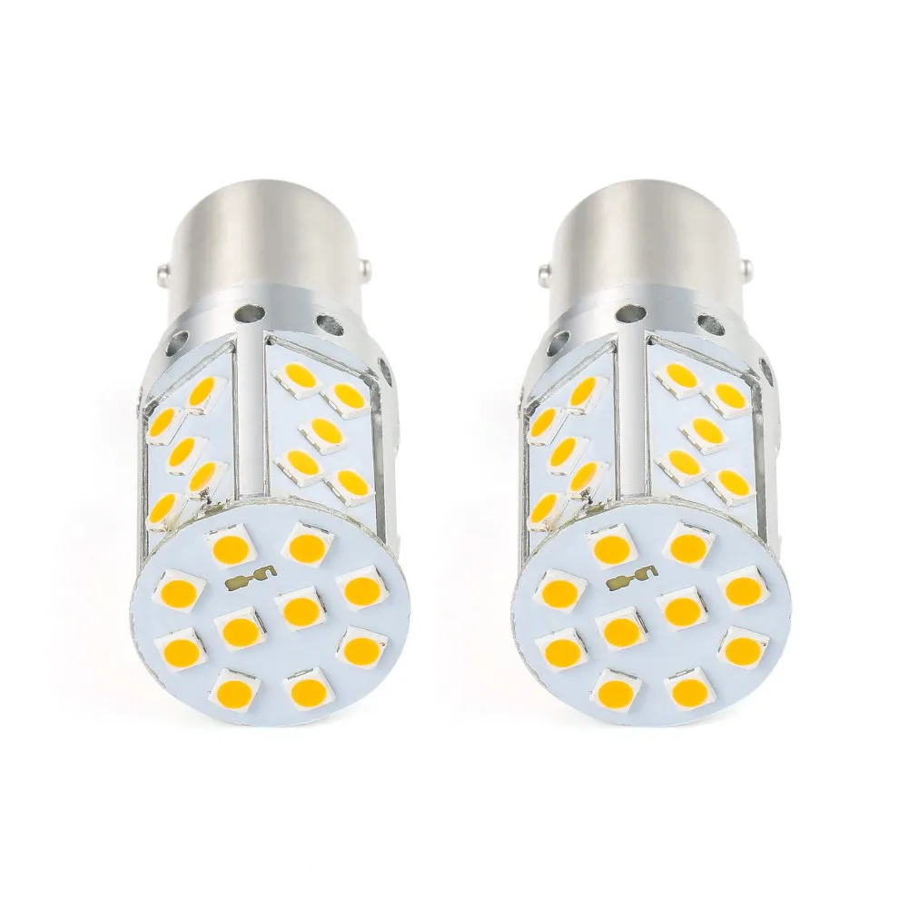 2X1156 BA15S 70 Вт Янтарная Желтые Лампы Canbus 3030 35SMD светодиодный индикатор сигнала задние фонари автомобиля номерные знаки для автомобиля сигнальный фонарь