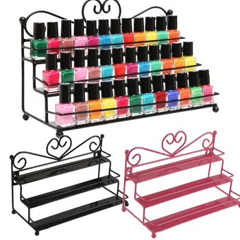 

Shape Heart Metal Tier 4 Color Nail Polish Holder Display Wall Rack Table Organizer