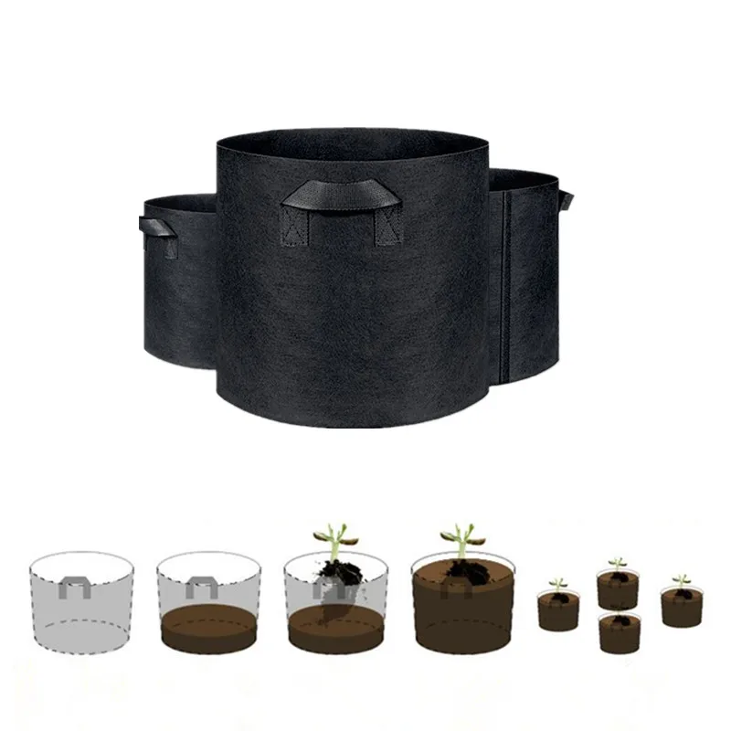 

1/2/3//5/7/10 Gallon Non-woven Fabrics Planting Green Bag for Garden Pot Culture Flower Black Grow Bag Green Seedlings