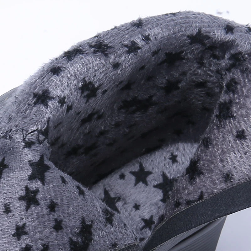 Dames Fsj Cuir Épais Matures D'hiver Solide Rond Chaussures En Mi Zip Bottes Noir Printemps Peluche Véritable Femme Talons 2019 Fsj01 Bout mollet HrTBfH