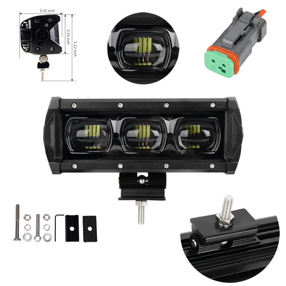 6D объектив Однорядный светодиодный светильник для автомобиля 4WD Lada niva 4x4 ATV прицеп светодиодный светильник для внедорожников 30 Вт 60 Вт 120 Вт 210 Вт