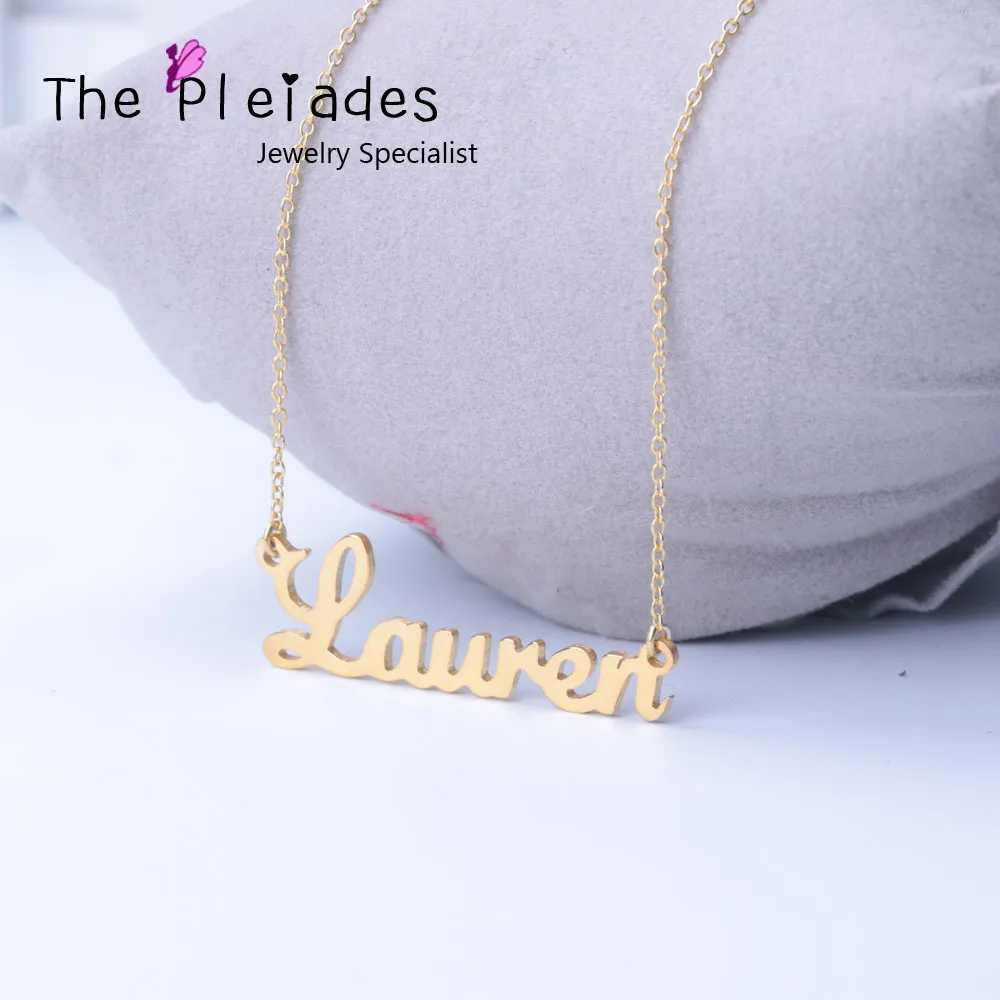 2020 new  Customized  Name Necklace Personalized Letter  pendent  Jewelry Gold plated nameplate  For Women 925 Silver Jewelry