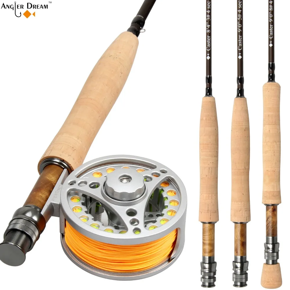 Fly Rod Combo 8 3/9FT Удочка из углеродного волокна 3/4 5/6 7/8WT алюминиевая Рыболовная