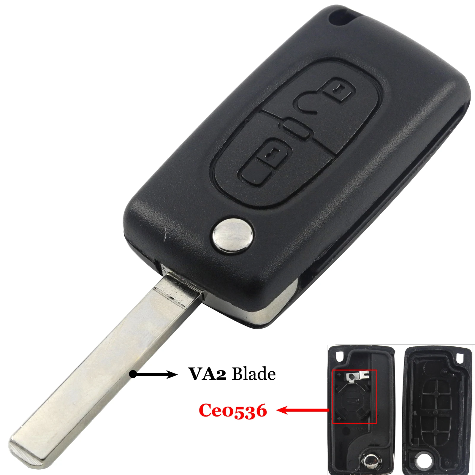 Jingyuqin 2-Button Flip Folding Key Case Blank Shell