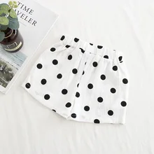 Разноцветные Летние Детские футболки с узором в горошек для маленьких девочек; короткие штаны с принтом, хлопковые детские по колено Рубашки домашние