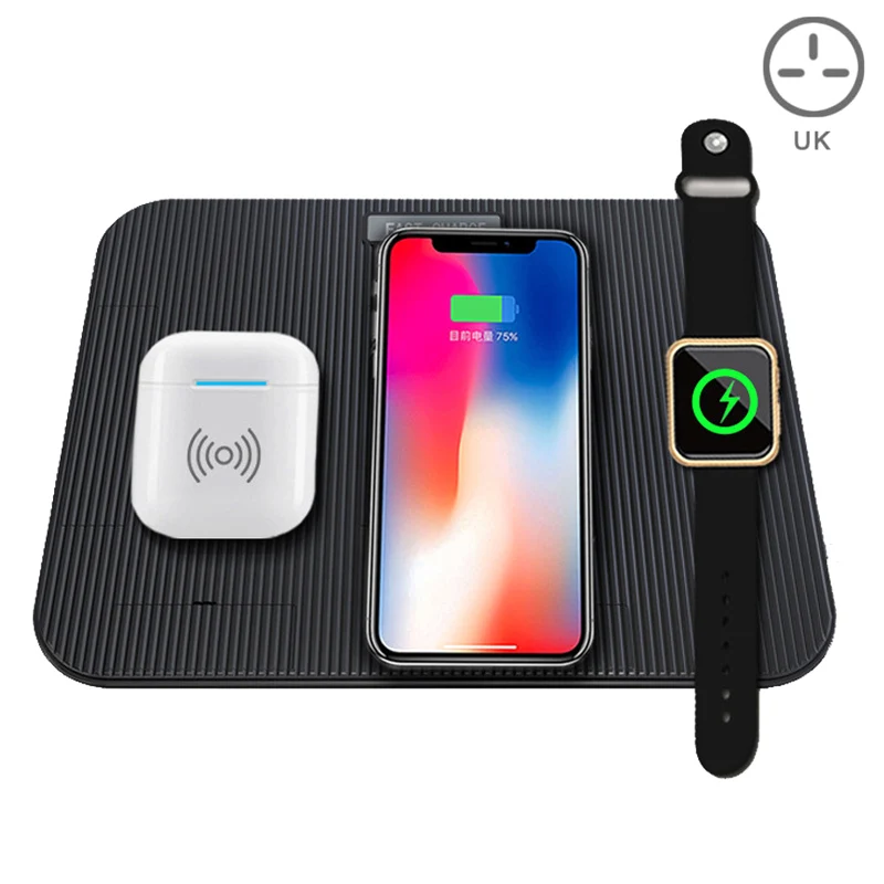 

Wireless Charger 3 in 1 Charging Portable for Apple Watch iPhone 8 XS XR Mobile Phone QF66