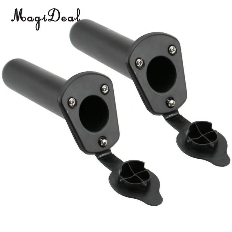2Pcs Durable Plastic Flush Mount Kayak Fishing Boat Rod Holder w/ Cap Gasket Rafting Inflatable Boat DIY Accessories Replacement