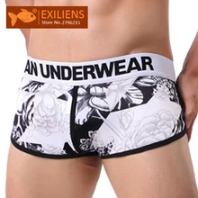 EXILIENS, новинка, Брендовые мужские боксеры, мужское нижнее белье, хлопок, Cueca Masculina, боксеры, боксеры, Hombre, трусы с принтом, размер M-2XL 112801