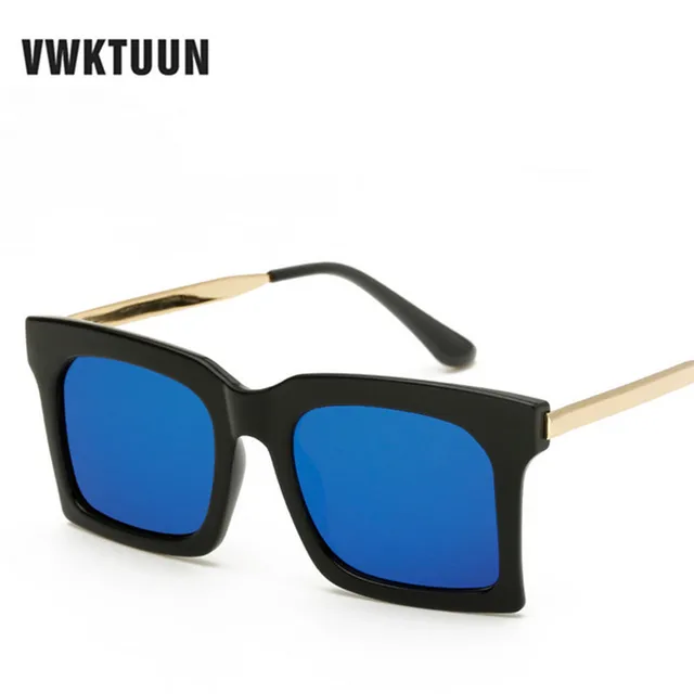 Fashion Korean Sunglasses Men Women Brand Designer Square Mirror