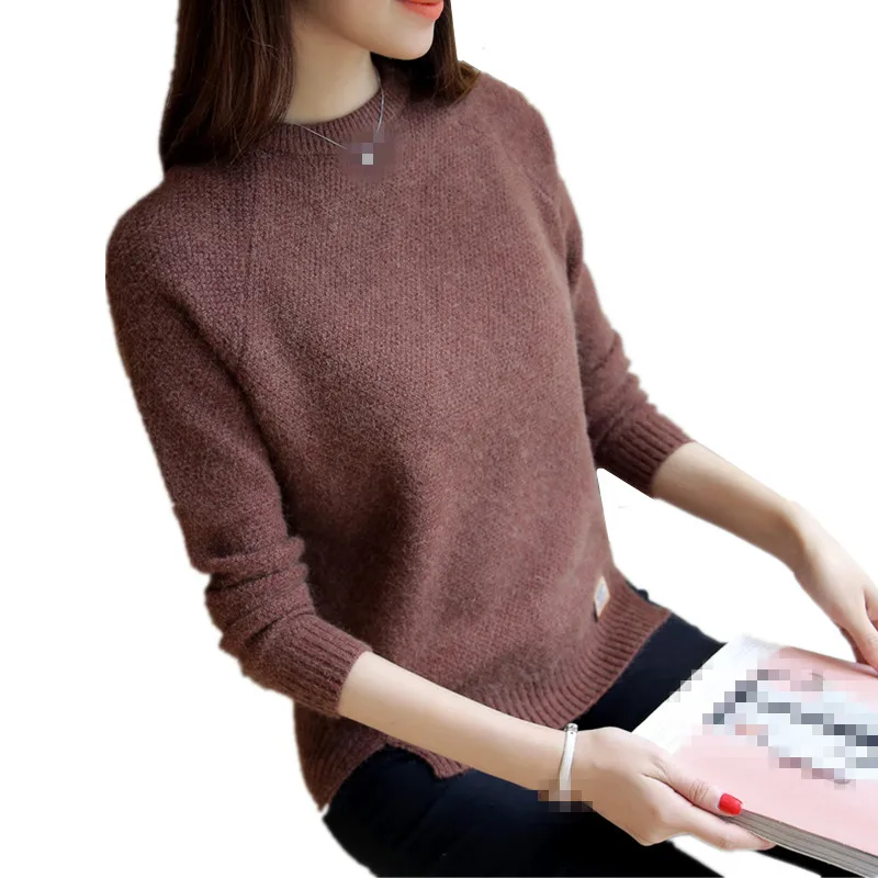 

G1008 2019 new autumn winter women fashion loose short section long sleeve round neck sweater cheap wholesale