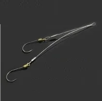 Двойные крючки со стальной линией для морской рыбалки укуса предотвратить