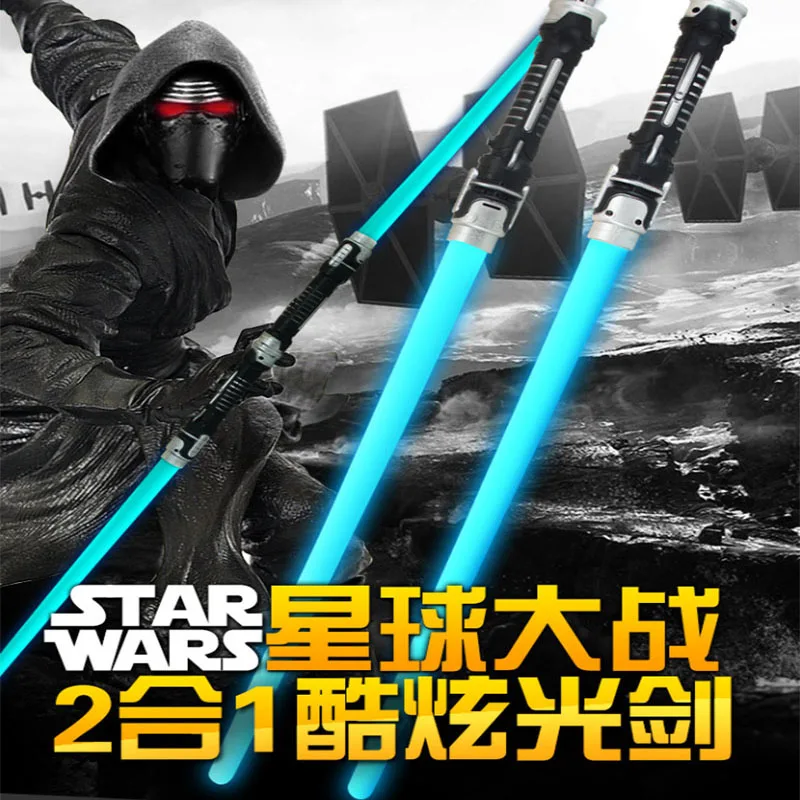 

2 pcs/lot Star Wars Lightsaber Led Flashing Light Sword Toys Cosplay Weapons Can Mutual percussion Sabers for boys Action