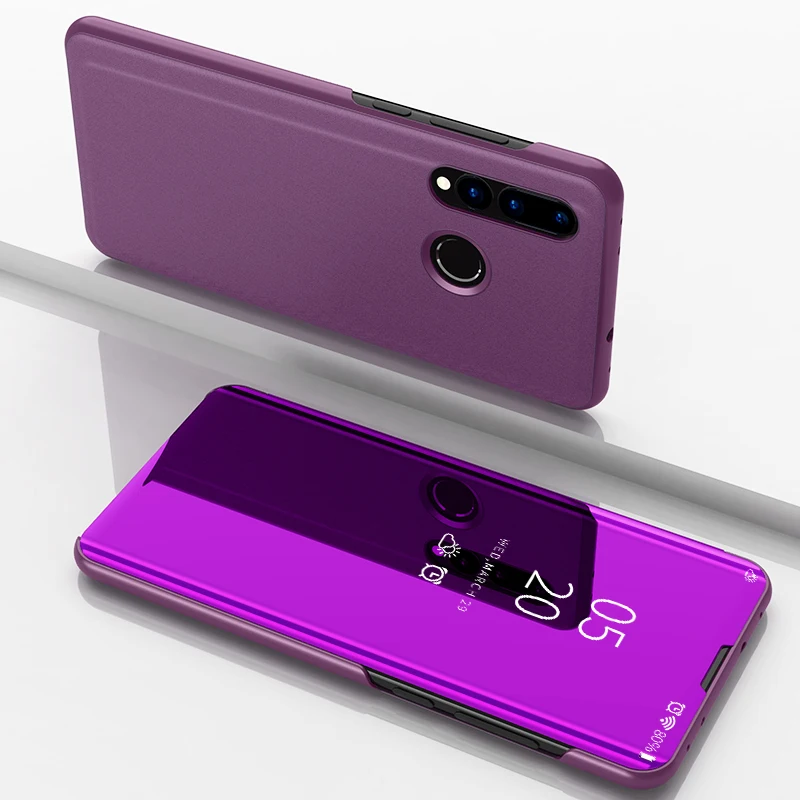 

For Huawei Nova 4 Case Nova4 Luxury Smart Mirror View Leather Flip Shell Stand Case For Huawei Nova 4 Cover Phone Shell Coque