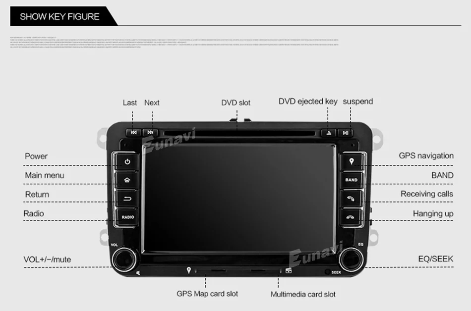 Excellent Eunavi 2 Din Android 9.0 Car DVD Player Audio Radio GPS navigation For VW GOLF 6 Polo Bora JETTA B6 PASSAT Tiguan SKODA OCTAVIA 5