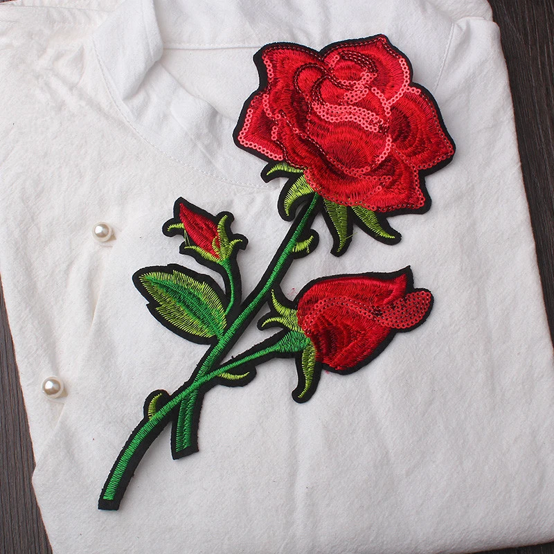 刺繍パッチローズアップリケ刺繍入り花ステージチャイナ服diyアクセサリー Clothes Womens Accessories Doorclothes Dresses Aliexpress