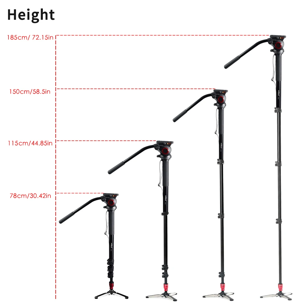  miliboo Professional monopod Aluminum Portable Camera Stand Hydraulic Head tripod stand Unipod Hold