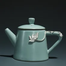 Ru печь столовое серебро чайник керамический позолоченный серебряный один чайник большой кунг-фу чайник
