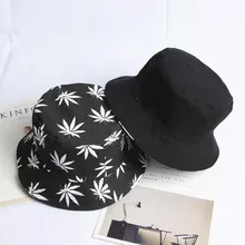 Хлопок Кленовый лист печать на обе стороны ведро шляпа рыбака шляпа от солнца шапки для мужчин и женщин 471