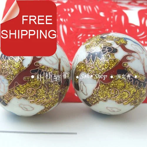 Китайские шарики 50 мм baoding с золотым кирином без потертостей в разных цветах из