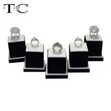 5 предметов в партии продвижение ювелирных изделий Дисплей кольцо башня 5 шт./лот Белое и черное кольцо держатель