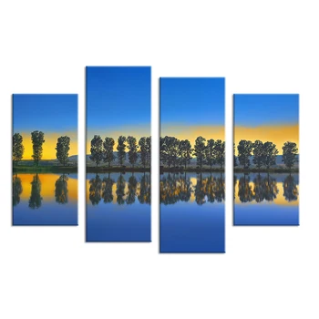 

4 Panels Sunset Sea View Spray Painting Canvas Wall Art Picture Home Decoration Modern Art Living Room Print Quadros De Parede
