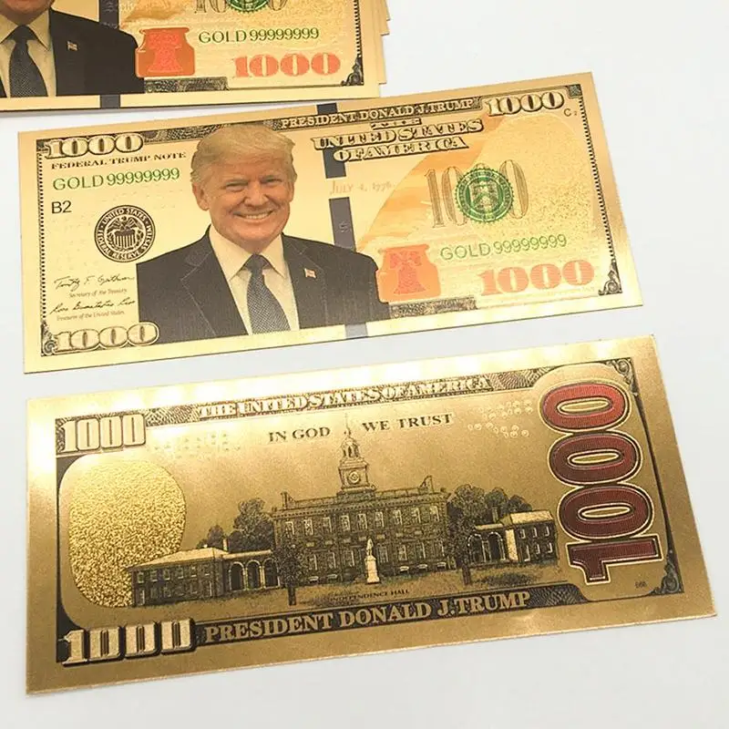 Дональд Трамп долларов банкноты США президент сбор бумажных денег $1000 Золотая
