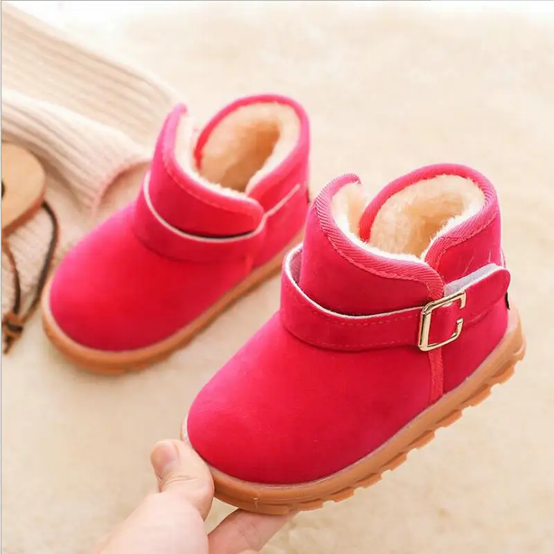 Новые зимние детские зимние сапоги модные противоскользящие ботинки для маленьких девочек и мальчиков детские теплые хлопковые туфли