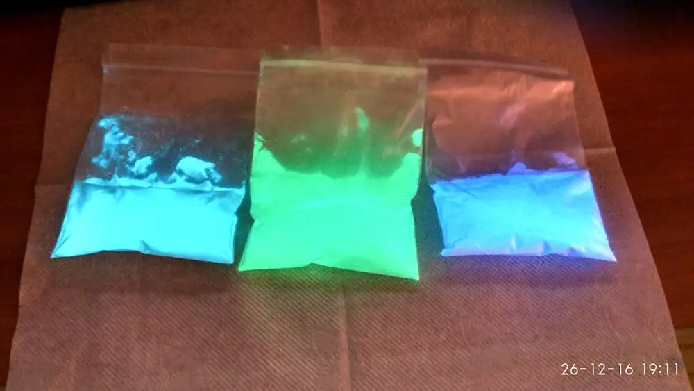 100g mix 3 colors Diy luminous powder super bright neon powder long-lasting luminescent peach gum luminous paint