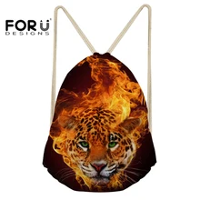 FORUDESIGNS мешочек с кулиской Спортивная Gymsack Сумка Тигр печатных детей мальчиков девочек Бег Велоспорт рюкзак пляжная сумка