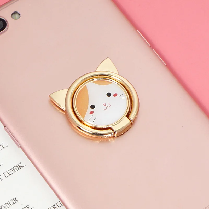 Lovely Cat Finger Ring Mobile Phone Holder for iPhone XS Max X SE 5 8 7 plus Cartoon Stand phone ring for Samsung S8 Xiaomi Mi 8