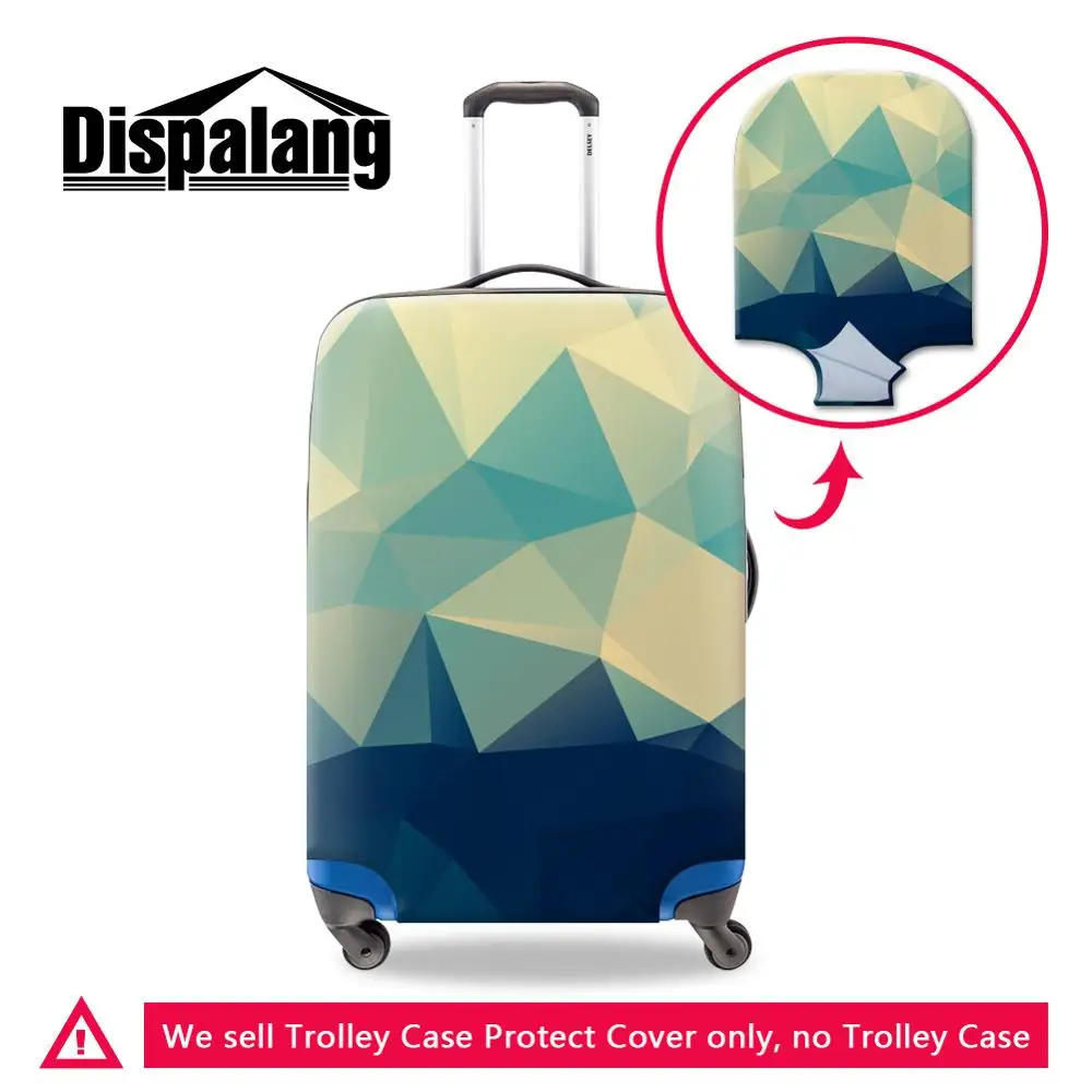 Геометрический 3D Чемодан с надписью Чехлы для путешествий багаж водонепроницаемые чехлы для багажа для 18-30 дюймов Чехлы пылезащитные чехлы - Цвет: Коричневый